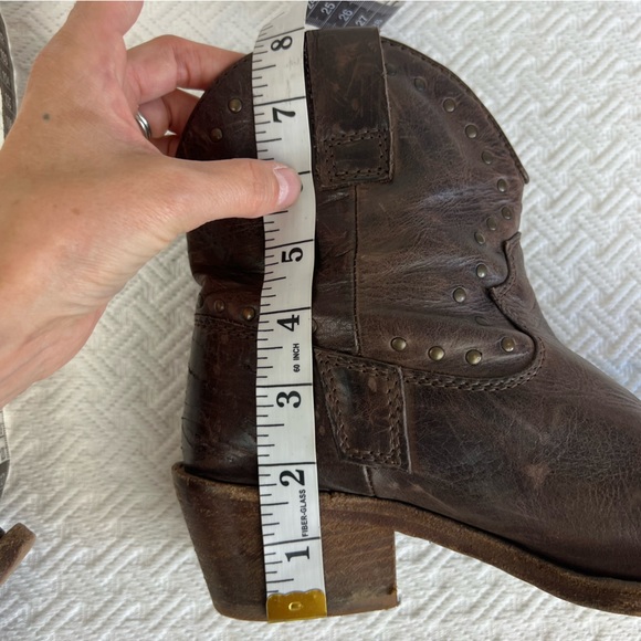 Gardenia Copenhagen Distressed Leather Cowboy Ankle Boots - Boho Chic sz 40 / 9 - Picture 10 of 13